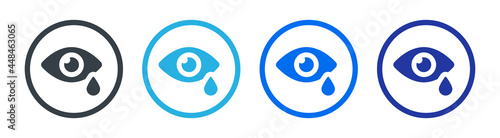 Crying icon. Eye with tear icon vector illustration