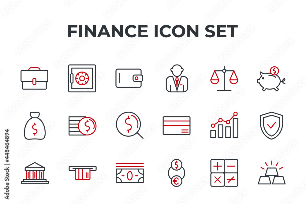finance set icon, isolated finance set sign icon, vector illustration finance set icon, isolated finance set sign icon, vector illustration