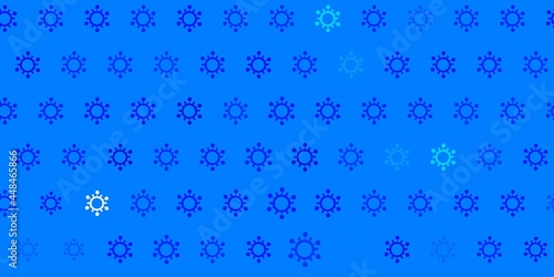 Light blue vector pattern with coronavirus elements.