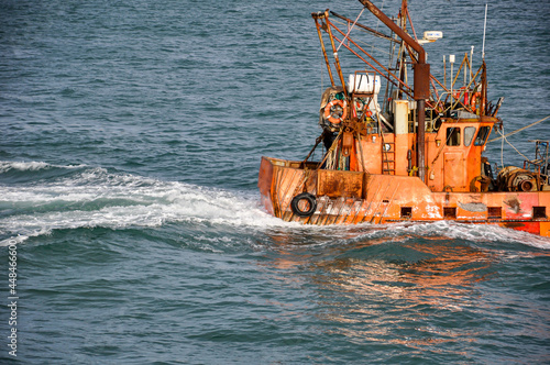 stern of a fishing boat on the sea