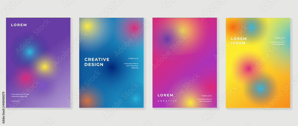 Fluid gradient background. Minimalist posters, cover, wall arts with colorful geometric shapes and liquid color. Modern wallpaper design for presentation, home decoration.  website and banner