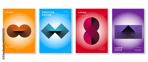 Fluid gradient background. Minimalist posters, cover, wall arts with colorful geometric shapes and liquid color. Modern wallpaper design for presentation, home decoration.  website and banner