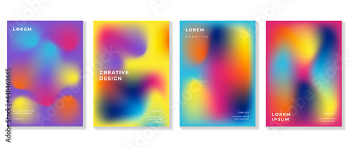 Fluid gradient background. Minimalist posters, cover, wall arts with colorful geometric shapes and liquid color. Modern wallpaper design for presentation, home decoration. website and banner