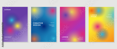 Fluid gradient background. Minimalist posters, cover, wall arts with colorful geometric shapes and liquid color. Modern wallpaper design for presentation, home decoration.  website and banner