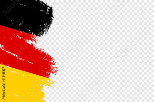 Germany flag with brush paint textured isolated  on png or transparent  background,Symbol of Germany,template for banner,card,advertising ,promote,web design,vector, top gold winner sport country