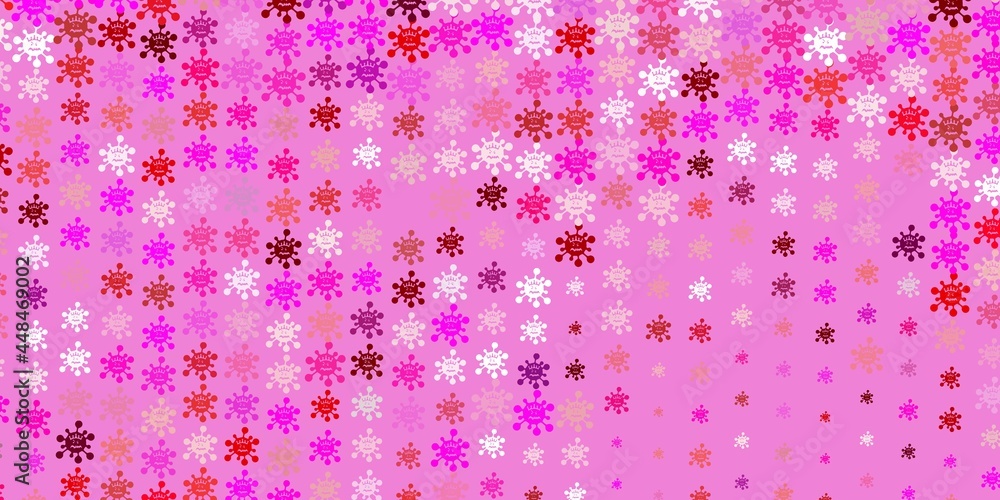 Light Purple vector background with covid-19 symbols. Light Purple vector background with covid-19 symbols.