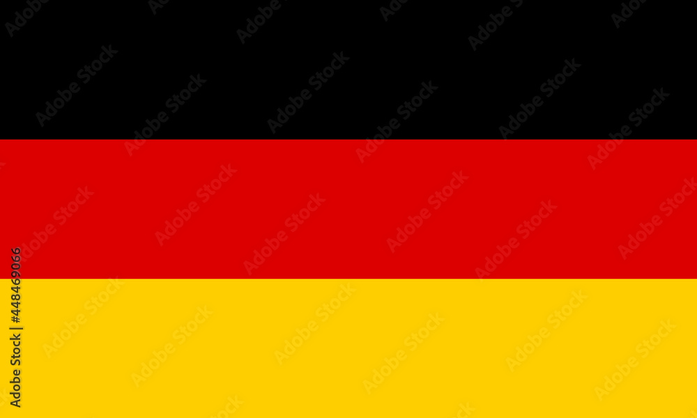 Naklejka premium Germany flag standard shape and color ,Symbols of Germany, template for banner,card,advertising ,promote,ads, web design, magazine, news paper,vector illustration, top gold sport winner country