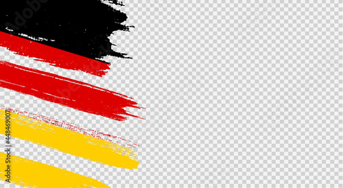 Germany flag with brush paint textured isolated  on png or transparent  background,Symbol of Germany,template for banner,card,advertising ,promote,web design,vector, top gold winner sport country