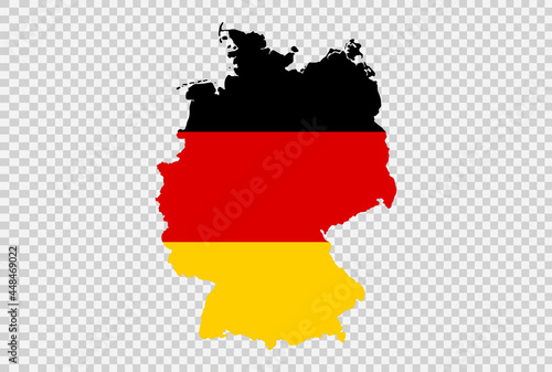 Germany flag on map isolated  on png or transparent  background,Symbol of Germany,template for banner,card,advertising ,promote, TV commercial,vector illustration, top gold sport winner country