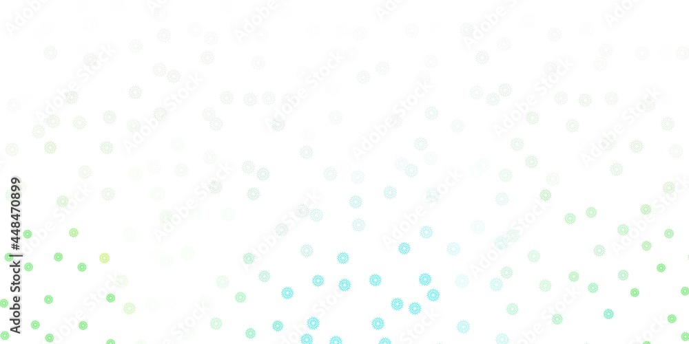Light green vector doodle pattern with flowers. Light green vector doodle pattern with flowers.