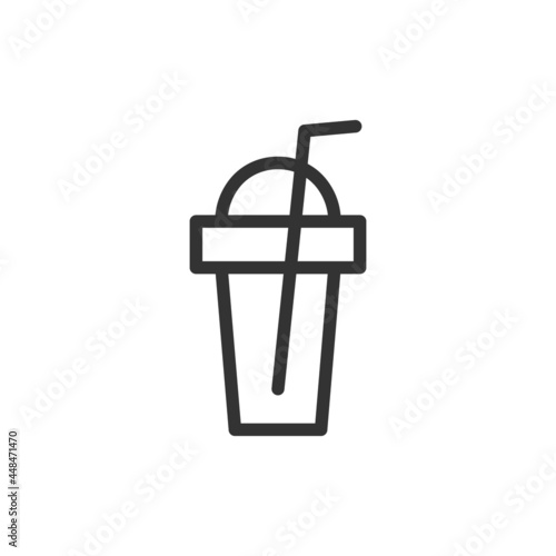 Milk shake line icon, sign or symbol.