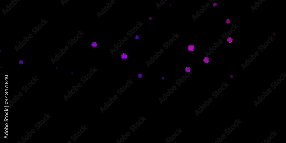 Dark purple vector pattern with coronavirus elements. Dark purple vector pattern with coronavirus elements.
