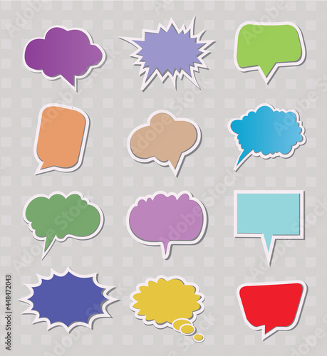 Comic Bubble Speech Balloons Speech Cartoon Vector full colour