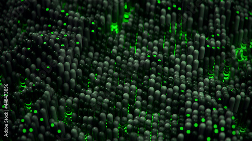 Ripple waving glowing green...