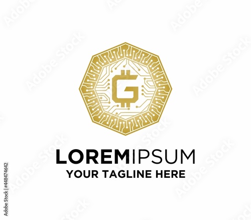 Initial G Letter CryptoCurrency Logo