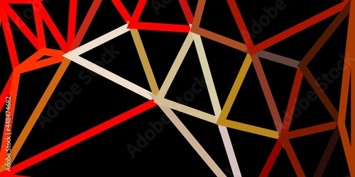 Light red  yellow vector polygonal pattern.