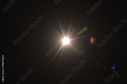 Natural, Sun flare on the black background