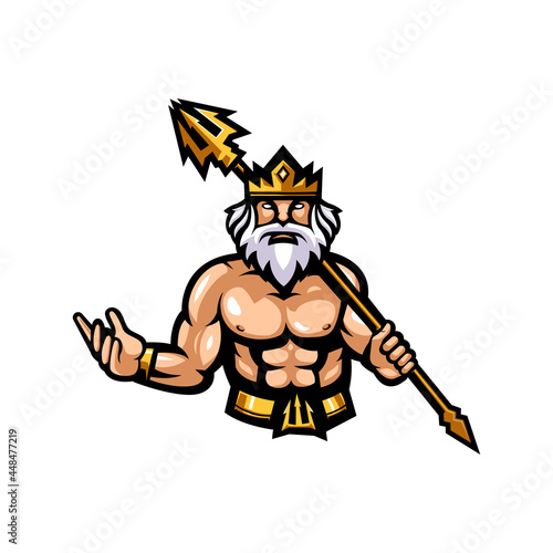 zeus mascot logo design illustration