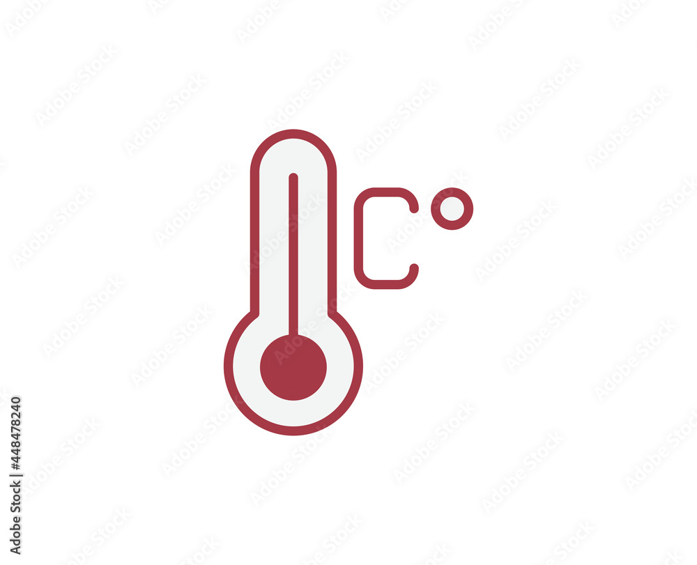 Thermometer flat icon. Thin line signs for design logo, visit card, etc. Single high-quality outline symbol for web design or mobile app. Medical outline pictogram. Thermometer flat icon. Thin line signs for design logo, visit card, etc. Single high-quality outline symbol for web design or mobile app. Medical outline pictogram.