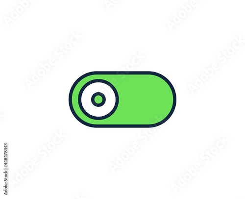 Switch toggle flat icon. Thin line signs for design logo, visit card, etc. Single high-quality outline symbol for web design or mobile app. Sign outline pictogram.