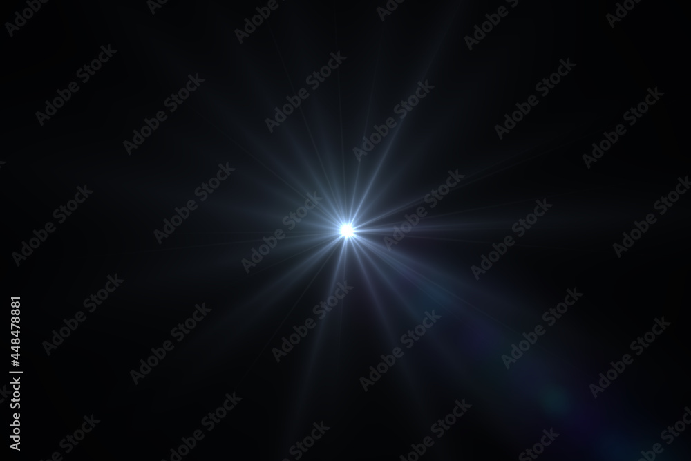 Natural, lens flare on the black background