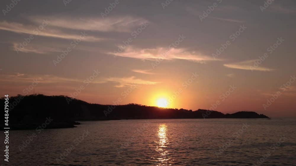 Timelapse by drone in rising sun at the beach. Timelapse by drone in rising sun at the beach.