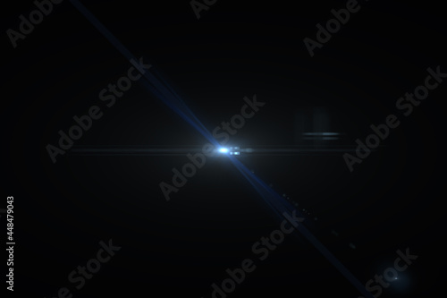 Natural  lens flare on the black background