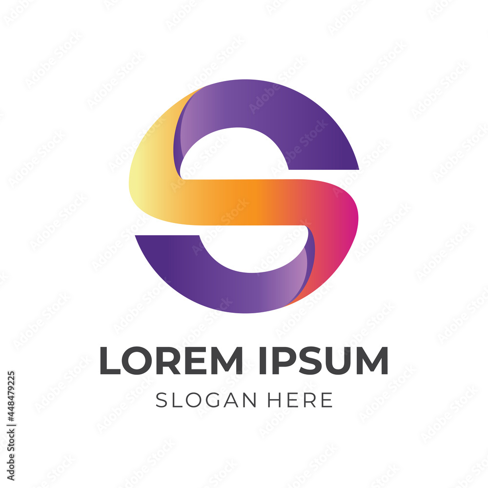 letter S logo design with 3d colorful style letter S logo design with 3d colorful style