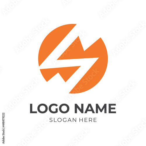 Free Download letter S logo design with flat orange color style - GFXLoad