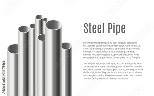 Template with industrial steel pipeline manufacturing concept