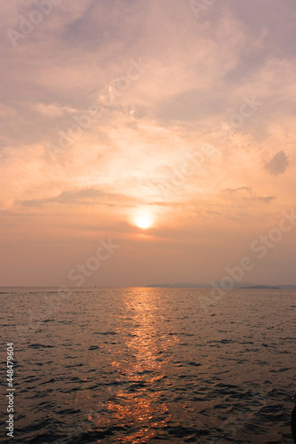 Beautiful landscape sunset above the sea