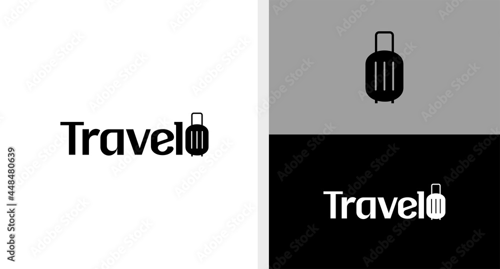 TRAVEL SUITCASE WORDMARK LOGO SIMPLE EDITABLE TRAVEL SUITCASE WORDMARK LOGO SIMPLE EDITABLE