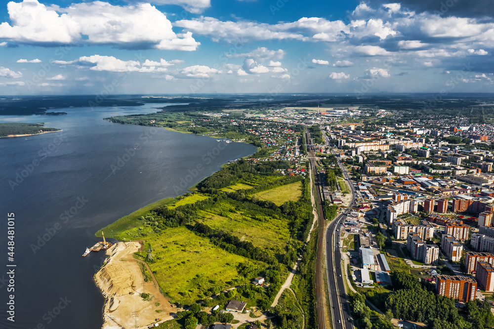 Fototapeta premium The city of Berdsk and the Berdsky Bay. Berd River, Novosibirsk region