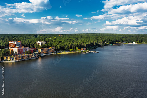 The city of Berdsk and the Berdsky Bay. Berd River, Novosibirsk region