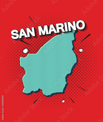 Pop art map of sanMarino photo