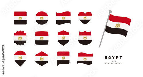 Egypt flag icon set vector illustration