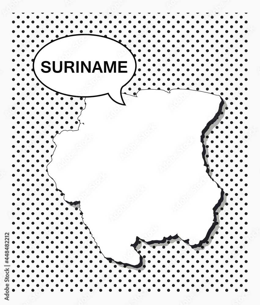 Pop art map of suriname