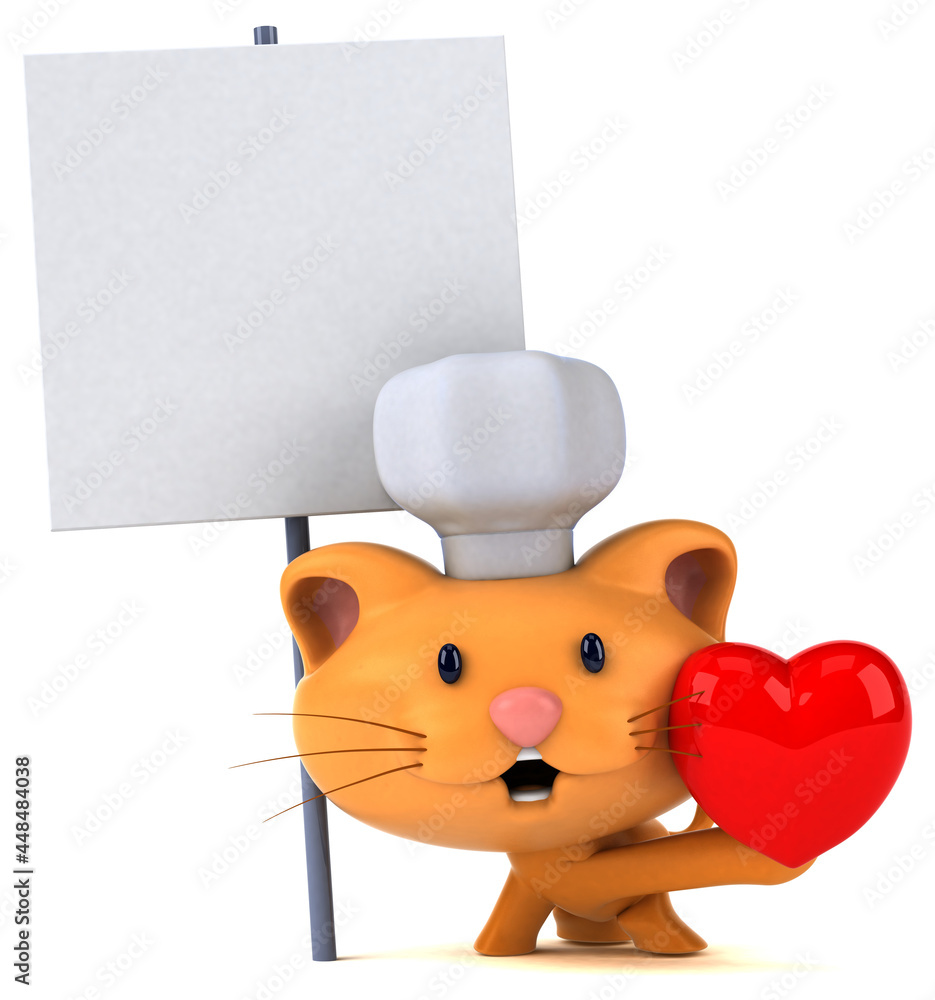 Obraz premium Fun cat - 3D Illustration