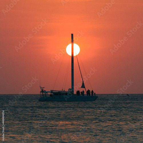 sailboat at sunset