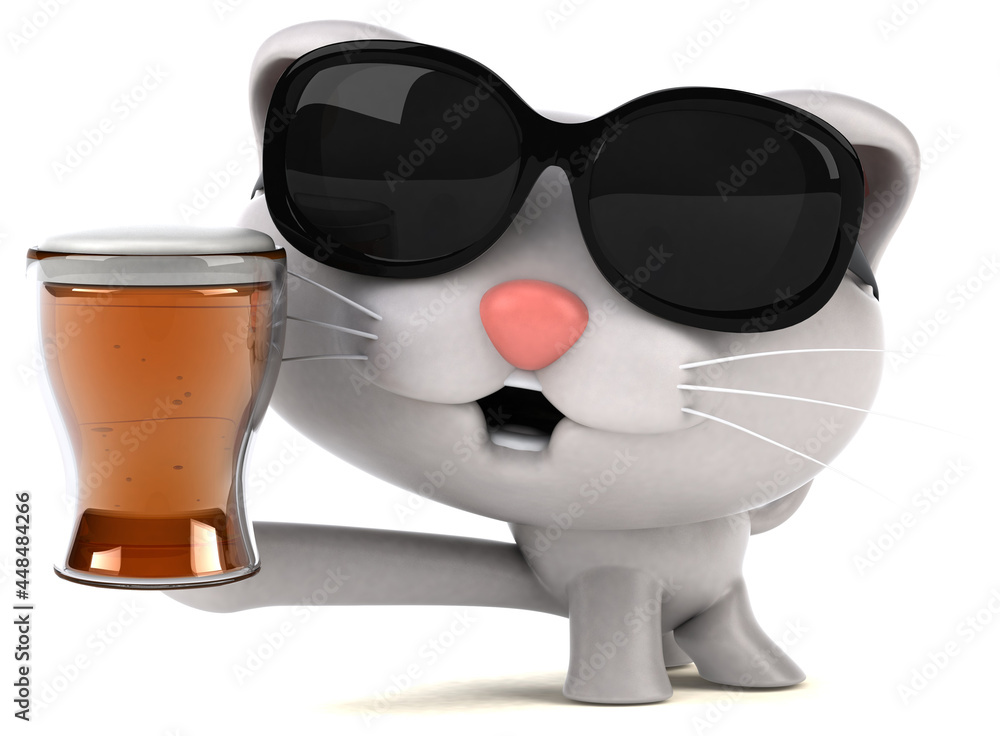 Fun cat - 3D Illustration Fun cat - 3D Illustration