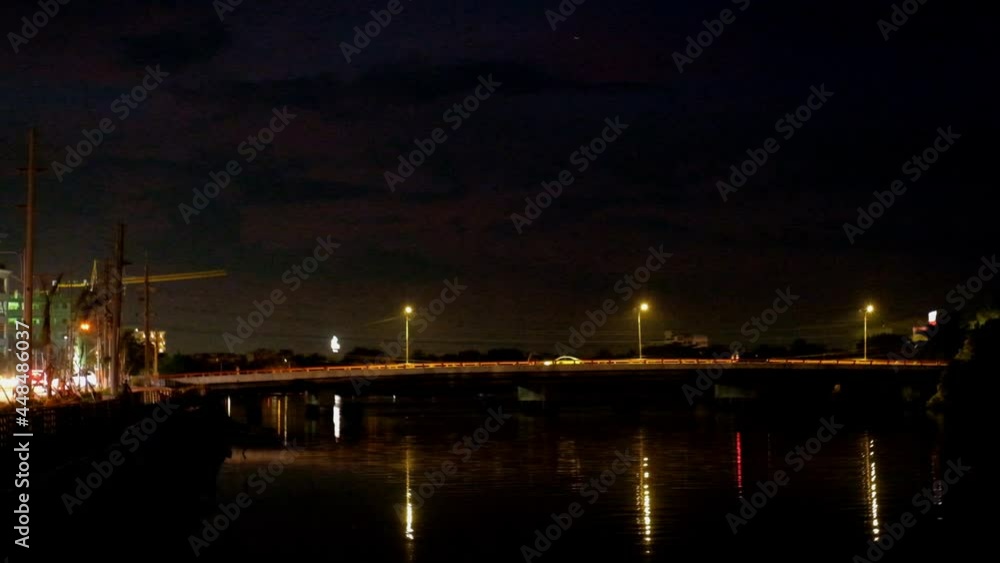 Night shot of a minor bridge over the Iloilo River in Iloilo City, Philippines. Night shot of a minor bridge over the Iloilo River in Iloilo City, Philippines.