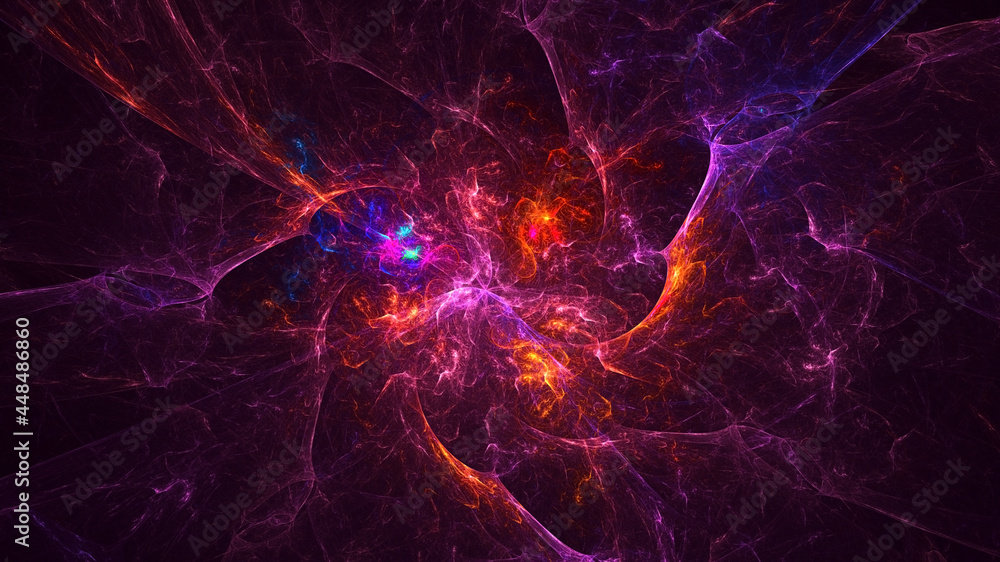 3D rendering abstract multicolor fractal light background 3D rendering abstract multicolor fractal light background