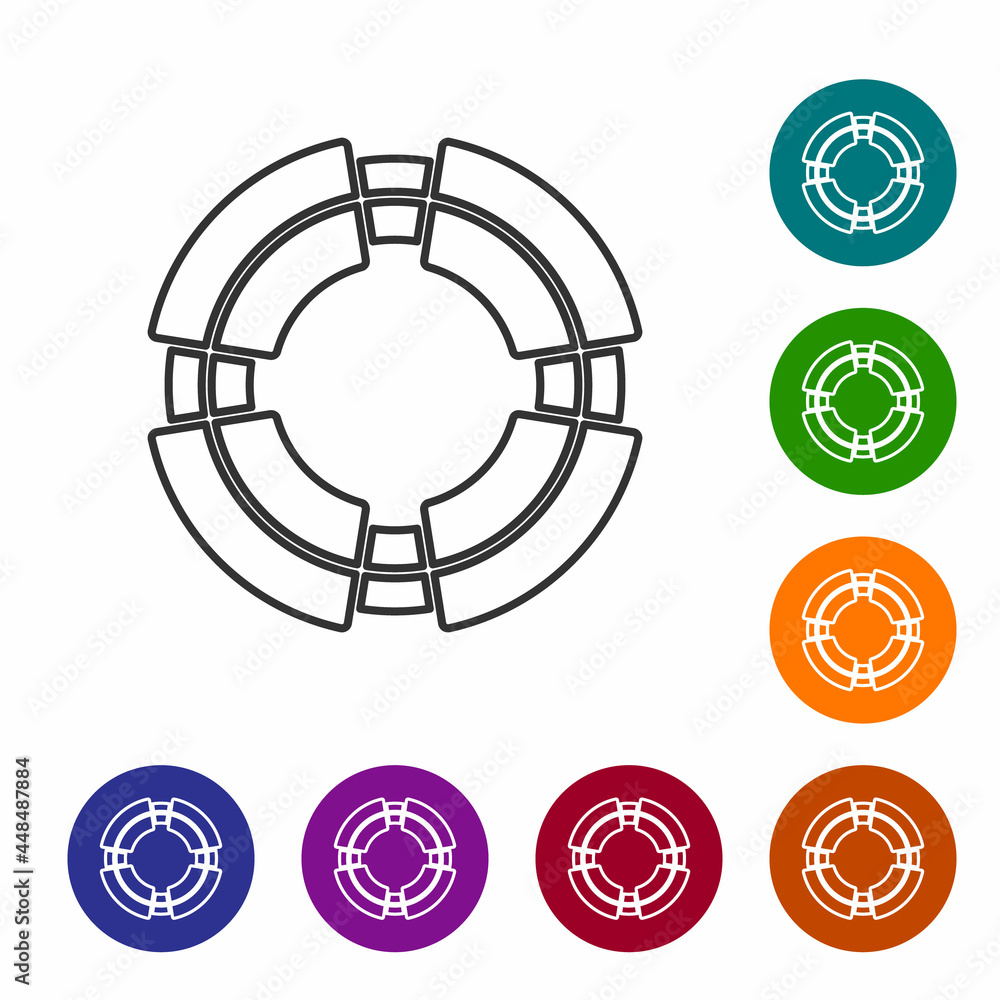 Black line Business lifebuoy icon isolated on white background. Rescue, crisis, support, team, partnership, bankruptcy, business concept. Set icons in color circle buttons. Vector Black line Business lifebuoy icon isolated on white background. Rescue, crisis, support, team, partnership, bankruptcy, business concept. Set icons in color circle buttons. Vector