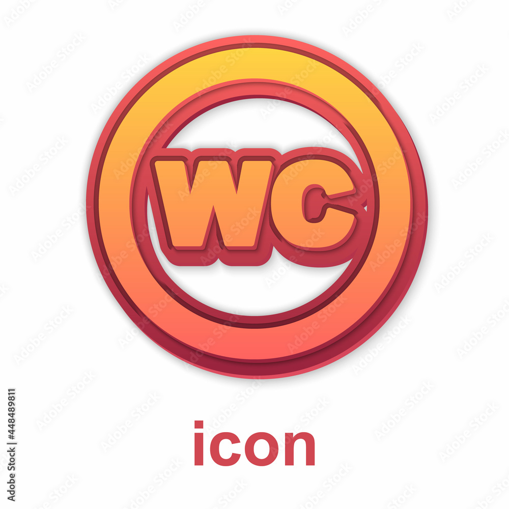 Gold Toilet icon isolated on white background. WC sign. Washroom. Vector Gold Toilet icon isolated on white background. WC sign. Washroom. Vector