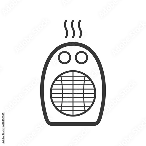 Domestic portable heater outline single isolated vector icon. Home appliances and electronics illustration on white background