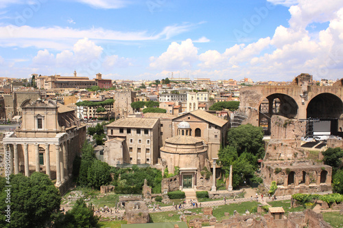 Aerial view on Roman forum, Rome, Italy