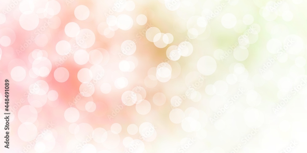 Light Pink, Green vector texture with disks. Light Pink, Green vector texture with disks.