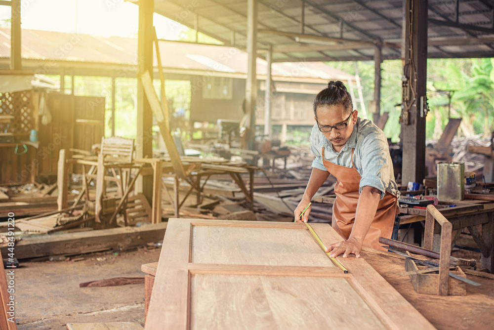 Carpenter Woodwork and furniture making in carpentry workshop Carpenter Woodwork and furniture making in carpentry workshop