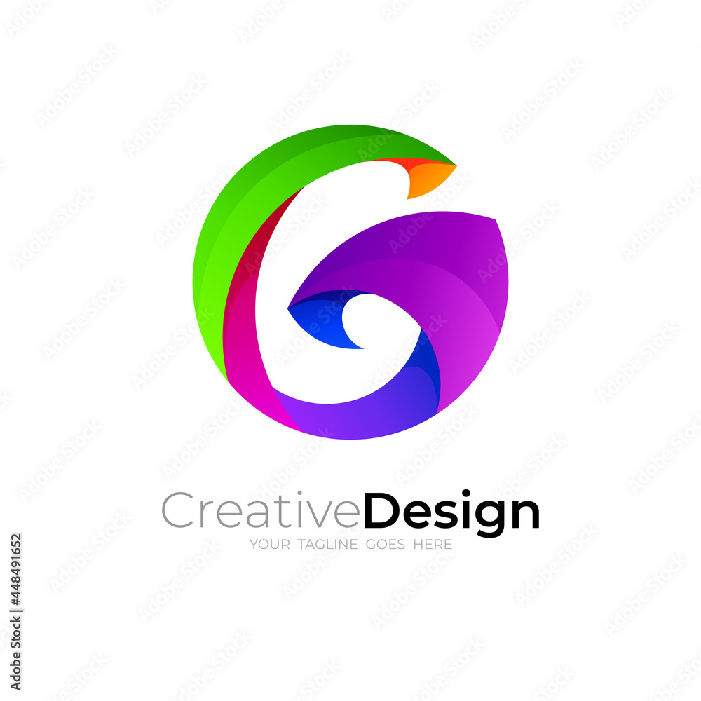 Letter G logo template, simple design with circle Letter G logo template, simple design with circle