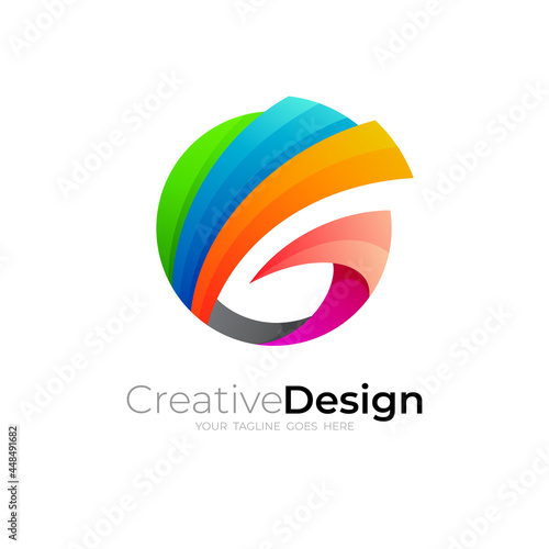 Free Download Abstract letter G logo with colorful design illustration, modern style - GFXLoad